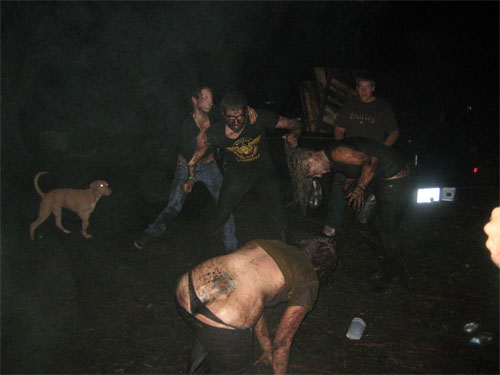 Mud wrestling G-string party?