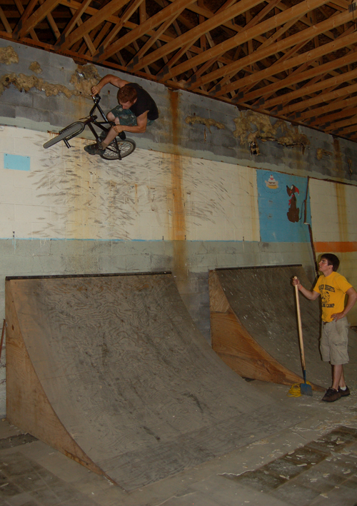 Tyler Smith, at the new Park, getting built near Ithaca...