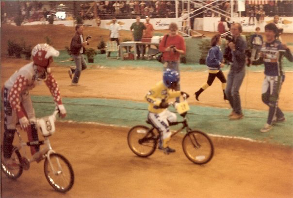 Here's legendary BMX shredder Timmy Judge with what appears to be a monkey in a GT race uniform. Timmy Judge was the first rider photographed doing a one footer and allegedly invented 'da Judge, also known as a lookback these days.