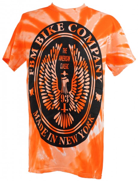 fbm brand t-shirt orange tie-dye