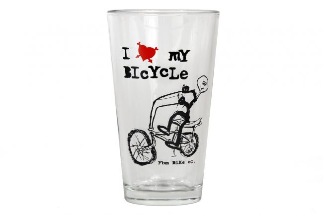 fbm i love my bike pint glass